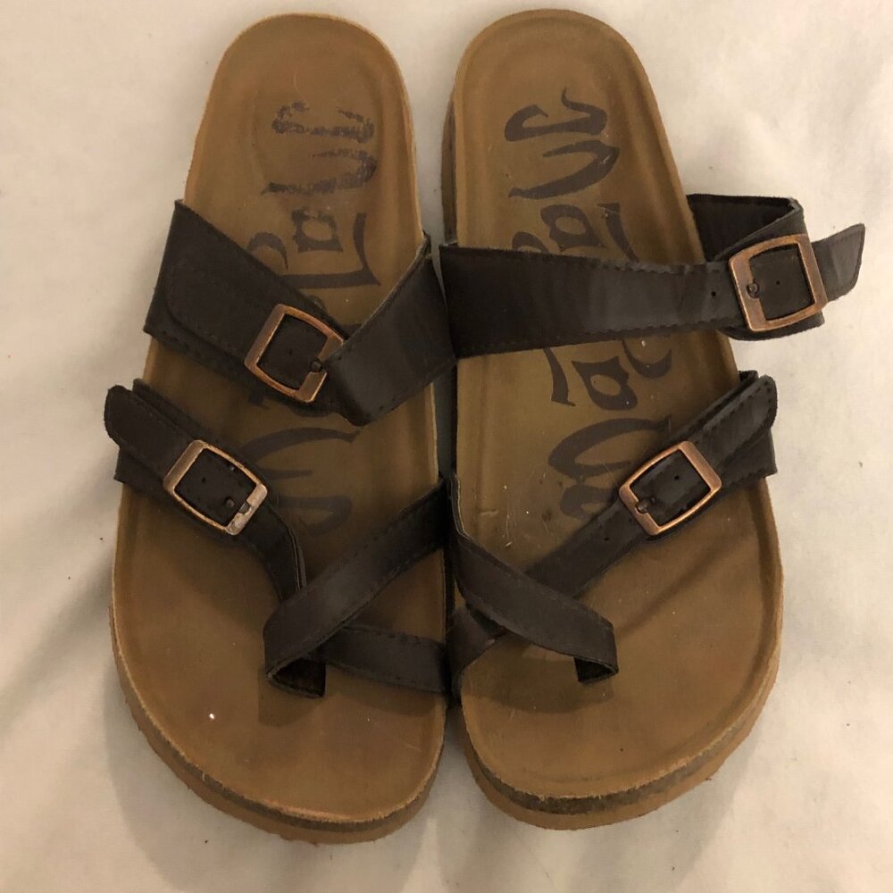 Crisscross Cork Sandals - Size 7 - Brown